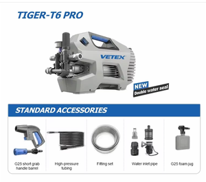 Vetex Factory OEM T6 Pro 100 bar 220-240V Lavadora <span class=keywords><strong>de</strong></span> coches eléctrica automática <span class=keywords><strong>de</strong></span> alta presión con agua fría y autolimpieza para el hogar - Product Image 4