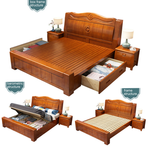 Lit en bois massif de style chinois pas cher, lit double de 1,8 m, lit de 1,5 m, vente directe d'usine, meubles de <span class=keywords><strong>chambre</strong></span> <span class=keywords><strong>à</strong></span> <span class=keywords><strong>coucher</strong></span> - Product Image 4