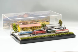 Maqueta de <span class=keywords><strong>tren</strong></span> Changming a <span class=keywords><strong>escala</strong></span> <span class=keywords><strong>N</strong></span> 1:160, caja de exhibició<span class=keywords><strong>n</strong></span>, estació<span class=keywords><strong>n</strong></span> de carga ferroviaria, diorama de patio de carga, 53x26x18cm - Product Image 6