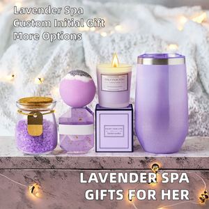 Women Mom Wife Girlfriend <b>Sister</b> Friends Unique Personalized Lavender Spa Gift Basket Box for Mother's Day Promotional Novelty - Product Image 2