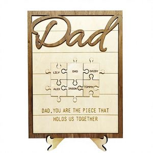 Puzzle en bois personnalisé avec nom et photo, cadre de puzzle familial personnalisé, cadeau pour la fête des mères, cadeau pour la fête des pères - Product Image 4