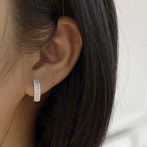 Orecchini con micro pavé di zirconi per donna, gioielli da orecchio alla moda per l'ufficio e l'uso quotidiano - Product Image 3