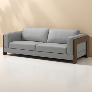 2-Seater สีเทาแบบเรียบง่ายทันสมัยสำหรับใช้ในบ้านโซฟาห้องนั่งเล่นมีสไตล์ - Product Image 1