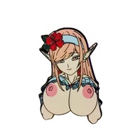 Nouvelle mode, sexy, fille, anime, dessin animé, vente en gros, métal sablé, nickelé noir, badge de revers, épingle en émail dur