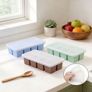 Contenedores de Silicona Walfos Personalizados para Congelador, Apilables, Aptos para Lavavajillas, 4 Piezas, Azules, para Sopa, Salsas, Sobras de Comida y Preparación de Comidas - Product Image 4