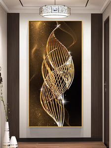 <span class=keywords><strong>2025</strong></span> thiết kế mới trừu tượng tường trang trí nội thất nhà máy nóng bán bán buôn 5D in vàng đen đơn giản kim cương pha lê sứ sơn - Product Image 6