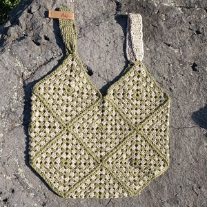 Sac Mohl Crochet Portofino 33x33 cm, couleurs mélangées, carré, en coton, sac de voyage décontracté - Product Image 1