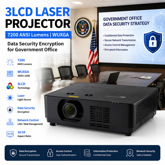 Fast Delivery 3LCD Laser Projector 7200 ANSI Lumens Wuxga  360 Installation for Hybrid Meeting