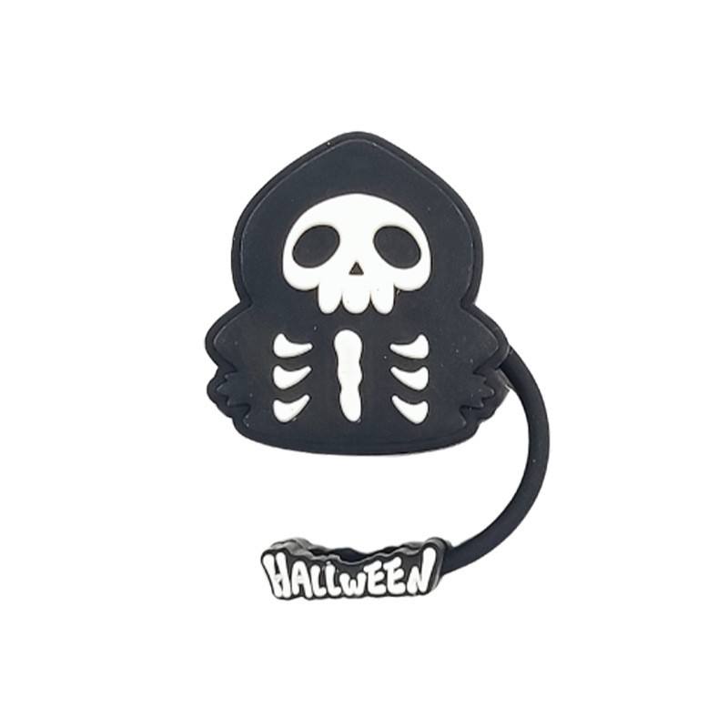 โครงกระดูกฮาโลวีน [ขาวดำ] ฝาปิดหลอด