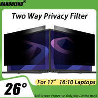 Filtre de confidentialité en gros pour écran d'ordinateur portable 17'' 16:10, anti-espion, anti-lumière bleue, anti-reflet, film facile à installer