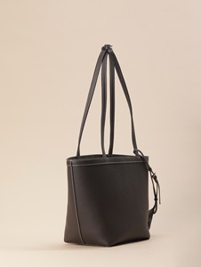 Nouveaux sacs fourre-tout décontractés en cuir de vachette marron à imprimé litchi pour femmes, sacs à main grande capacité en cuir véritable pour femmes, sacs à bandoulière pour femmes - Product Image 3