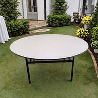 Gran oferta, mesa plegable de banquete duradera y barata de PVC para boda, comedor, restaurante