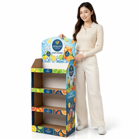 Support de sol en carton ondulé certifié FSC personnalisé, étagère de présentation robuste pour le commerce de détail, capacité de 5 à 40 kg, pour boissons et produits d'épicerie