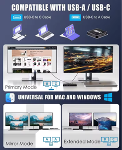 Station d'accueil universelle <span class=keywords><strong>USB</strong></span> 3.0 Wavlink WL-UG69DK1 <span class=keywords><strong>USB</strong></span> <span class=keywords><strong>C</strong></span> 5K Ordinateur portable <span class=keywords><strong>LAN</strong></span> 15 en 1 Ultra HD Station d'accueil multi-écrans - Product Image 5