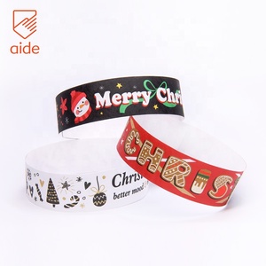Maßgefertigte Reißfeste Wasserdichte Party-Armbänder Weihnachts-Festival-Party Tyvek-Armbänder Event-Armbänder mit Logo Individuell - Product Image 5