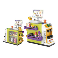 46 pièces Mini maison de jeu artificielle pour enfants supermarché Table à provisions café vente Table ensemble transfrontalier vente chaude jouet en plastique