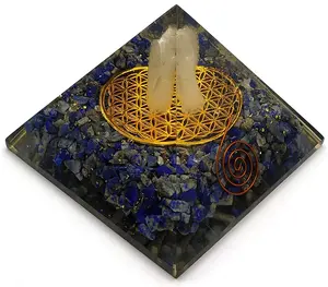 Orgonite pyramid high quality crystal angel inside stone crafts natural healing stones supplier from India high quality