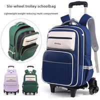 Sac à dos à roulettes unisexe pour enfants, en nylon léger, double usage, pour élèves du CP au CM2, vente chaude transfrontalière