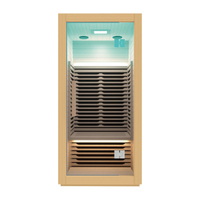 Sauna intérieur de luxe pour 1 personne Lumière rouge carbone moderne Infrarouge lointain Bois massif avec panneau de commande d'ordinateur à vapeur sèche Faible EMF