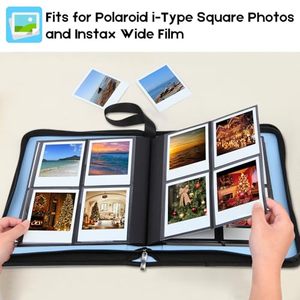 Album <span class=keywords><strong>photo</strong></span> portable <span class=keywords><strong>pour</strong></span> <span class=keywords><strong>Polaroid</strong></span> Instax Wide Film, photos carrées, <span class=keywords><strong>livre</strong></span> de rangement avec étui à fermeture éclair, organisateur de souvenirs de voyage, cadeau - Product Image 2