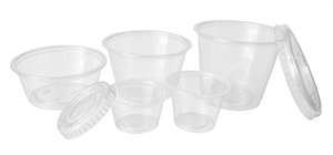 Contenitore Monoporzione Trasparente in PP da 0,75 Oz con Coperchio, Monouso, Impilabile, per Asporto, Senza BPA, per Mantenere la Freschezza, Moderno - Product Image 1