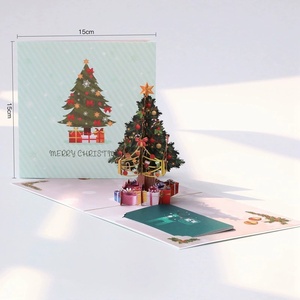 Cartes de Noël 3D en gros d'usine, cartes postales pop-up de fêtes, cartes de vœux de Noël faites à la main pour le Nouvel An - Product Image 1