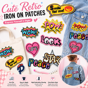 Parches Bordados con Eslogan de Cómic, Listos para Enviar, Suaves, Duraderos, Lavables, Termoadhesivos para Ropa, Gorras, Bolsos, Mochilas - Product Image 1