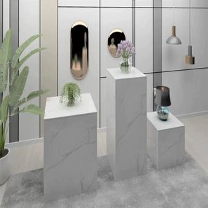 Base de Exhibición Rectangular de Imitación Mármol con Plataforma Elevada de Madera Sólida para Figuras y Uso en Exhibiciones de Ropa - Product Image 1