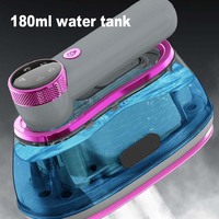 Mini fer à vapeur portable à affichage numérique, 5 niveaux de réglage, 1200W, réservoir d'eau de 180ml, fer à vapeur électrique pour vêtements