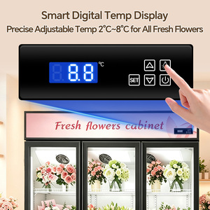 Refrigerador/Exhibidor de Flores Transparente BoJin Sin Escarcha de 2/3 <span class=keywords><strong>Puertas</strong></span> para Floristería - Gabinete Comercial Sin Drenaje - Product Image 4