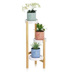 Support <span class=keywords><strong>de</strong></span> stockage <span class=keywords><strong>de</strong></span> plantes haut 3 couches présentoir <span class=keywords><strong>de</strong></span> plantes d'intérieur moderne petit support <span class=keywords><strong>de</strong></span> plante <span class=keywords><strong>de</strong></span> bambou d'angle - Product Image 1