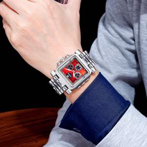 Produttore di Orologi Personalizzati OEM ODM, Orologio al Quarzo Vintage Quadrato Semplice, Cronografo Elegante alla Moda con Cinturino a Catena per <span class=keywords><strong>Uomo</strong></span> - Product Image 4