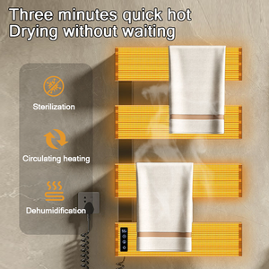 Porte-serviettes <span class=keywords><strong>chauffant</strong></span> en aluminium sur pied Chauffe-serviettes électrique Sèche-serviettes Salle de bain - Product Image 2