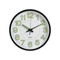 Jam Dinding Bercahaya 12 Inci, Jam Analog Kuarsa Senyap, Bulat, Bertenaga Baterai, Menyala dalam Gelap untuk Ruang Tamu dan Kamar Tidur.