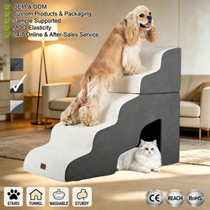 Pet Stairs Luxury <b>Dog</b> Ramp Tunnel House Set Foam Climbing Ladder <b>for</b> High <b>Bed</b> <b>Sofa</b> Wholesale Factory Vendor Bulk - Product Image 2