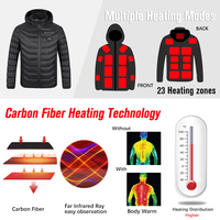 ELECOZY Veste Chauffante Personnalisable USB 23 Zones avec Contrôleur de Température, Blouson Moto Chauffant Électrique 5V pour Homme