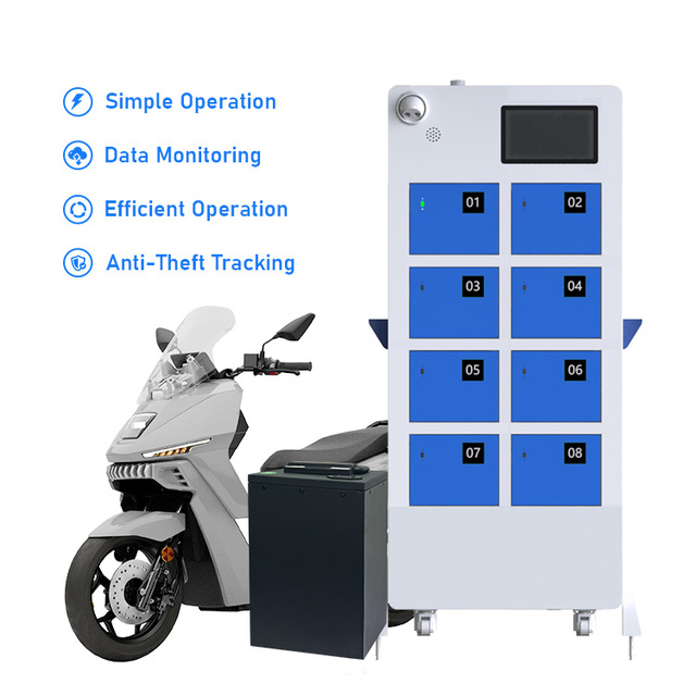 Fast Charging Intelligent Swapping Cabinet for E-bike Scooter 8 Door Lithium Battery Shared Power Exchange