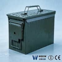 Boîte de rangement carrée en métal étanche et antirouille pour munitions, outils et équipements, couleur et logo personnalisables, en stock