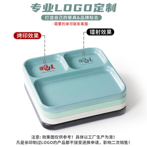 Plato para carne de barbacoa Xiangyuanmei de plástico imitación porcelana con múltiples compartimentos, plato para salsas y condimentos de barbacoa. - Product Image 5