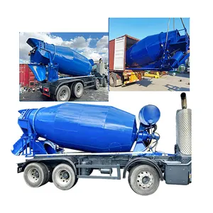 Mixer beton otomatis, Mixer beton satu Bagger, mesin pencampur bubuk kering semen pemuatan sendiri