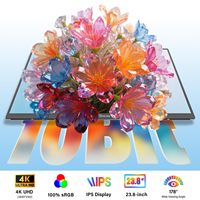 Moniteur portable 4K UHD de 23,8 pouces, fréquence de rafraîchissement de 60 Hz, large gamme de couleurs, écran mat pour ordinateur de bureau et ordinateur portable