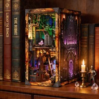Minicity Book Nook Diy Craft Kit Miniature House Kit Diy Book Nook Kit 3d Puzzle en bois-Lame et magie