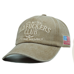 Novedad Transfronteriza: Gorra de Béisbol Vintage Ajustable de 6 Paneles, 100% Algodón Bordado, Club Old Fuckers, Cuatro Estaciones - Product Image 4
