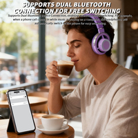Casque audio BT stéréo HiFi pour smartphones, utilisation en jeu, sans fil, supra-auriculaire, basses profondes dynamiques, réduction du bruit pour iPhone