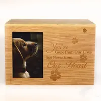 अनुकूलन पालतू अंतिम संस्कार कलश राख का कास्केट फ्लिप-ओपन बॉक्स फोटो फ्रेम के साथ पालतू जानवरों के लिए
