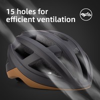 Casque de vélo demi-coque adulte PC+EPS - Léger, respirant, unisexe, 11-15 aérations, sans visière, pour VTT/vélo de route