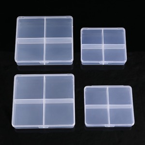 Transparent Plastic Storage Box 4 Compartment With Lid For Jewelry Fishing Nail Art Eco Friendly Rectangle PP Material - Product Image 4