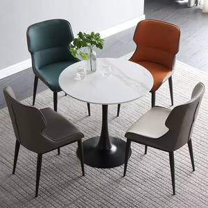 Ensemble de salle à manger, table ronde avec 3 chaises, 4 pièces, meubles de salon modernes, design durable et combiné - Product Image 4