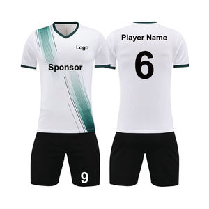 Conjunto de camiseta de fútbol con logo personalizado, traje de fútbol con cuello en V para hombre, de secado rápido, transpirable, de alta calidad, para entrenamiento de equipo. - Product Image 5