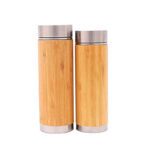Botellas de Agua con Aislamiento Térmico de Doble Pared de Acero Inoxidable y Bambú Natural, Libres de BPA, a Prueba de Fugas, con Aislamiento Térmico de 12-24 Horas para Té - Product Image 4